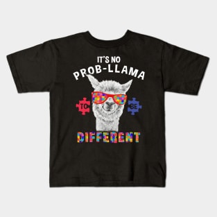 It's no Prob-llama to be different T-Shirt Autism Awareness Kids T-Shirt